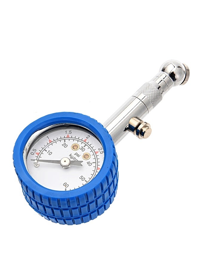 LAWAZIM Dial Tire Pressure Gauge - 60 PSI Analog Mechanical Air Pressure Tester with 360° Swivel Quick Connect Chuck, Bleeder Valve & Easy to Read Dual Scale for Car Truck Motorcycle Bike SUV RV ATV - Image 1